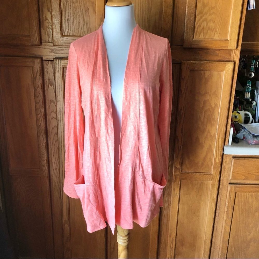 J Jill Open Linen Blend Cardigan Sweater - S